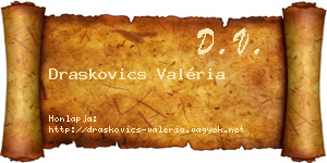 Draskovics Valéria névjegykártya